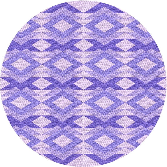 Ahgly Company Machine Washable Indoor Round Transitional Aztech Purple Area Rugs, 5' Round