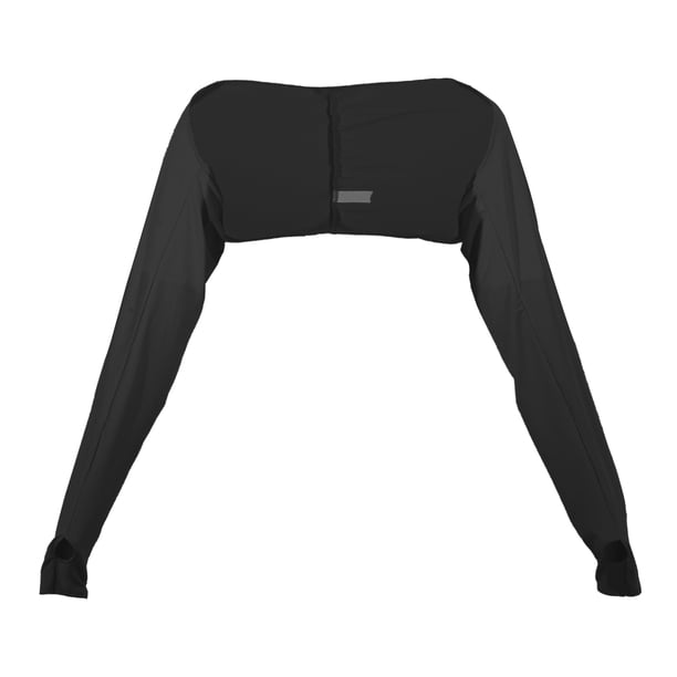 Manga de enfriamiento Unique Bargains Mantón de brazo de protección solar suave con orificio para el dedo negro