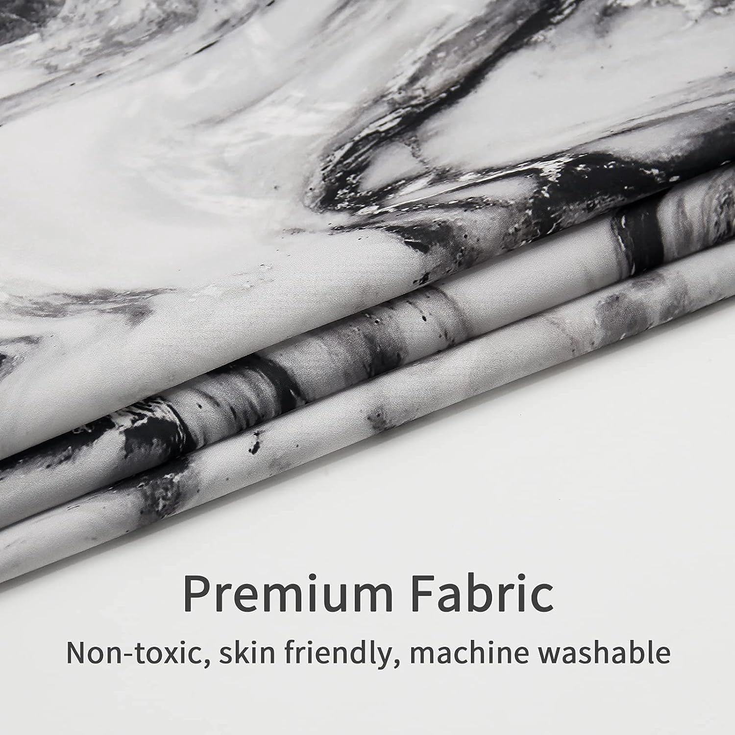 Black White Marble Shower Curtain Set, Abstract Modern Shower Curtain for Bathroom Decor, Luxury Standard Shower Curtain for Bathtub, Waterproof Washable Fabric Shower Curtain, 72 x 72