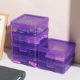 thumbnail image 4 of 12 Pack Storage Box Clear Organizing Container with Latching Lids Plastic Stackable Storage Bins for Lego,Crayon, Pencil and Other Small Product (Purple), 4 of 6