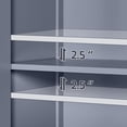 thumbnail image 6 of Bathroom Floor Cabinet, Modern Storage Freestanding Organizer Cabinet with Adjustable Shelves & Double Doors, 3-Tier Home Living Room Furniture, Gray, 6 of 18