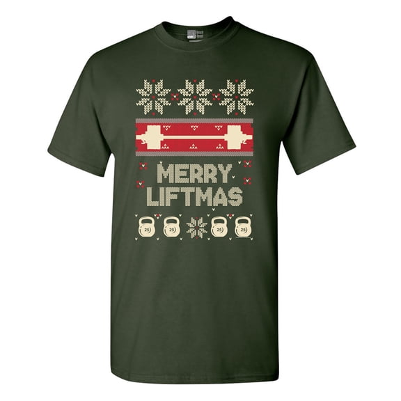 Merry Liftmas Workout Christmas Holiday Funny Adult DT T-Shirt Tee