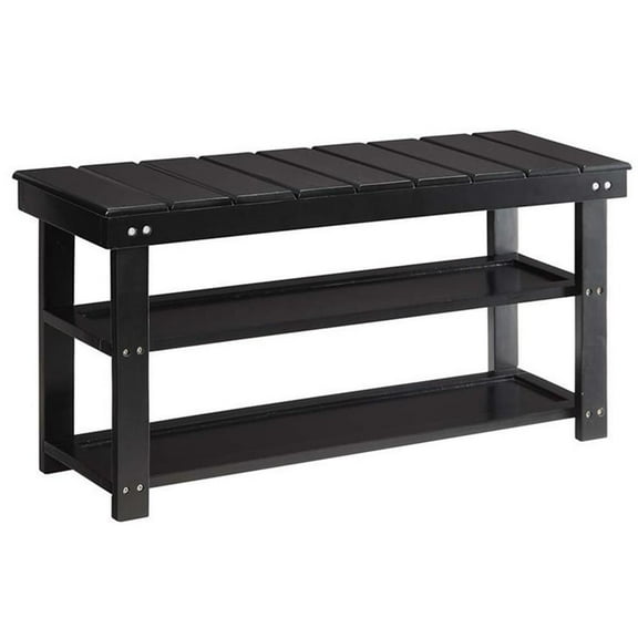 Kingfisher Lane Utility Mudroom Entryway Bench in Black