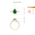 thumbnail image 5 of ANGARA Lab Grown 2.2 Ct Pear Emerald Ring with Lab Diamond Halo for Women in 14K Yellow Gold (Size-10x8mm) | May Birthstone, Birthday, Anniversary, Jewelry Gift for Women | Lab-Grown Emerald Ring, 5 of 8