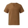 thumbnail image 2 of Vedolay Mens Shirts Men's Oversized Heavyweight Cotton Short-Sleeve T-Shirt,Khaki XL, 2 of 5