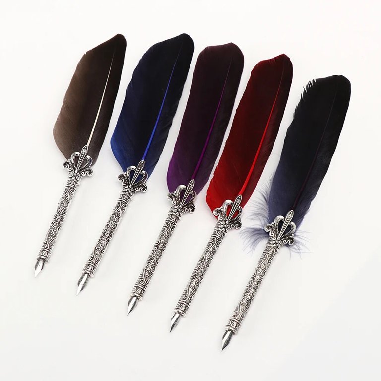 Vintage Decor Feather Pen A Timeless Writing Tool Vintage Quill Elegant ...