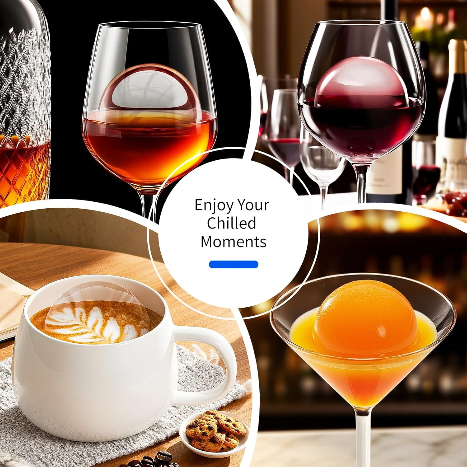 Clear Ice Cube Maker,6 Cavity Square Ice Cube Mold for Whiskey,1.9 * 2.1 Inch Clear Ice Maker,Idea Gifts for Boyfriend Boss Men who Have Everything