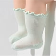 thumbnail image 3 of Lumosvexa Baby Girls Cotton Socks Mid Calf Soft Comfort Lightweight Toddler Daily Cute Socks Green 2T, 3 of 7
