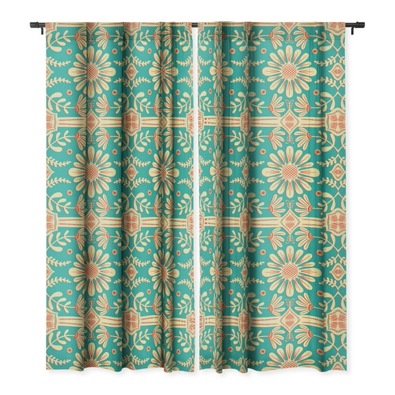 Society6 Sewzinski Boho Florals Single Panel Room Darkening Window Curtain 50" x 84"