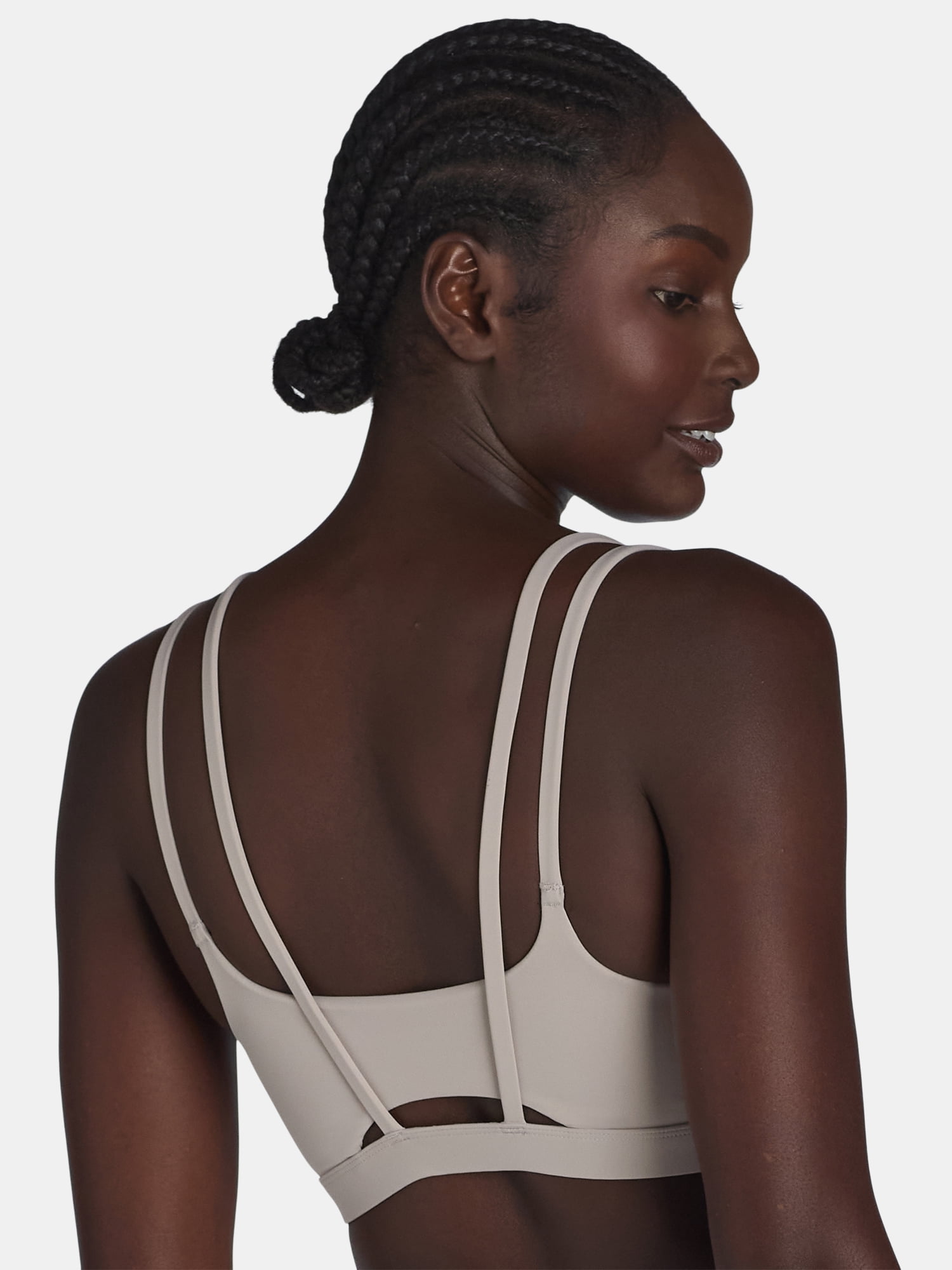 Avia Women’s Plus Medium Support Strappy Sports Bra, S-3X, Taupe Fog