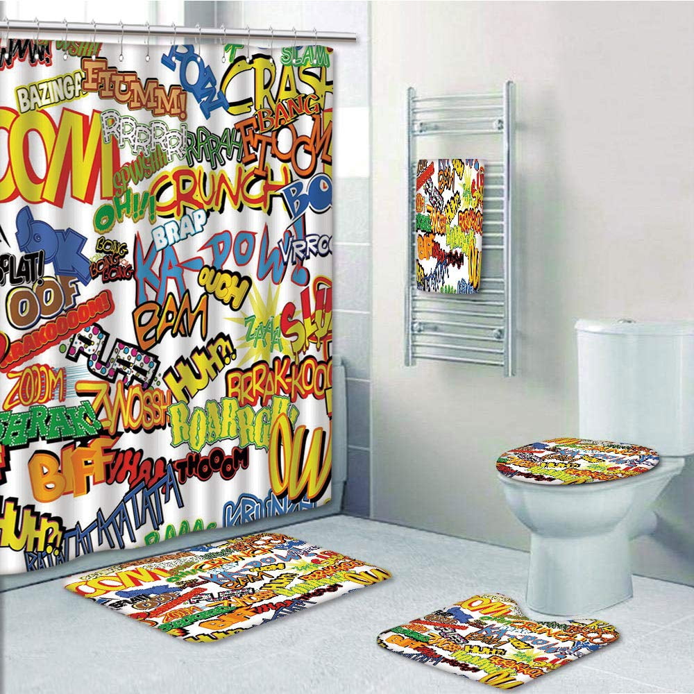 PRTAU Superhero Retro Comic Book Expressions Humor Icons Cartoon Crash