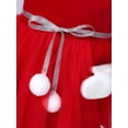 thumbnail image 6 of CHICTRY Kids Girls Christmas Party Long Sleeve Dress Doll Collar Velvet Miss Santa Dress New Year Outfit Red 8, 6 of 7