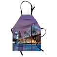 thumbnail image 1 of City Apron, Brooklyn Bridge Spanning the East River New York City Metropolitan and Modernized, Unisex Kitchen Bib with Adjustable Neck for Cooking Gardening, Adult Size, Multicolor, by Ambesonne, 1 of 4