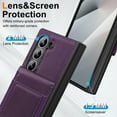 thumbnail image 5 of Dteck Wallet for Samsung Galaxy Z Fold 5 Case with Built-in Glass Screen Protector, Soft PU Leather Card Holder Flip Kickstand Protective Case for Z Fold 5 5G,Deep Purple, 5 of 7
