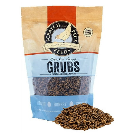 UPC: 0609224800344 | 3.5 LBS Scratch and Peck Feeds Cluckin Good Grubs Tasty Treats for Chickens and Ducks Dried Black Soldier Fly Larvae