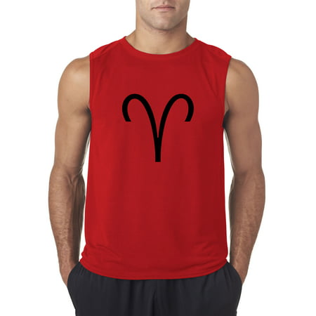 Trendy USA 948 - Men's Sleeveless Aries Symbol Zodiac Sign The Ram 2XL