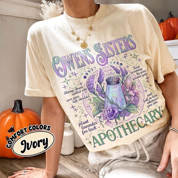 HD HANDICHI DESIGN Unisex Owens Sister Witchy Apothecary Cotton Crew Neck T-Shirt