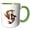 Green/White, variant on 3drose, Yin Yang Koi Carp Fish White Illustration Cut Out, 11oz Two-tone Yellow Mug