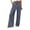 Navy, variant on lulshou Women's Solid Color Wide Leg Pants Fashion Casual Elastic Waist Bandage Split Wide Leg Pants with Pockets Casual Trousers