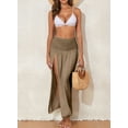 thumbnail image 6 of Eytino Women's Swimsuit Cover Up High Slit Sarong 2025 High Waisted Maxi Beach Skirt Bathing Suit Bottom Swim Coverup Khaki 2XL, 6 of 7