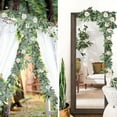 thumbnail image 5 of Lssam Eucalyptus Garland Faux Greenery for Mantle Decor, Table Runner, Above Cabinet Kitchen, Door Frame - Lifelike Silver Dollar Leaves for Wedding, Party, Home Decor, 5 of 9
