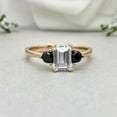 thumbnail image 5 of HeartsAndYou 1ct Engagement Ring for Women Emerald Cut Moissanite Accent Trilogy 18k Yellow Gold Over Silver, 5 of 9