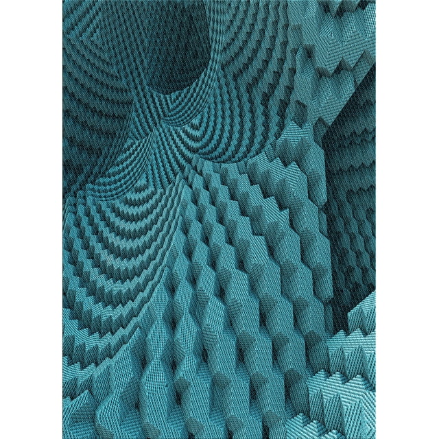 Ahgly Company Tapis d'Intérieur Lavables en Machine Rectangle Transitionnel Vert Turquoise Foncé, 5' x 7'