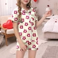 thumbnail image 2 of Luvoko Ensemble de Pyjama 2 Pcs pour Enfants Imprimé Graphique Manches Courtes Chemise à Boutons Shorts Pyjama, 2 of 5