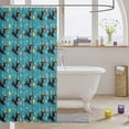 thumbnail image 3 of Manfei Kawaii Dalmatian Shower Curtain 72Wx84L, Flower Dachshund Bathroom Shower Curtain, Teal Black, 3 of 5
