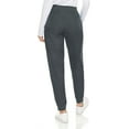 thumbnail image 3 of Hey Collection Womens Knit Stretch Scrub Joggers Scrubs Pants, Pewter, XS, 3 of 5