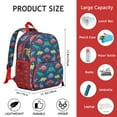thumbnail image 5 of Nature Dino Art Student Backpack – Roaring Baby Dinosaur Print with Watercolor Flowers, Abstract Planets, and Jungle Illustration, 5 of 5