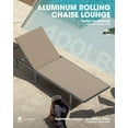 thumbnail image 6 of MUCHENGHY Aluminum Outdoor Chaise Lounge Chair with Wheels, 5-Position Poolside Lounger, 6 of 8