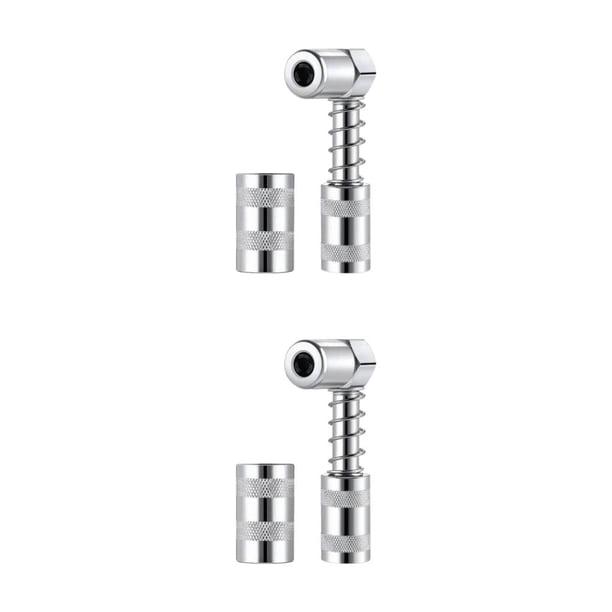 Kenally Adaptador de boquilla de grasa de metal eficiente y duradero para una fácil operación Adaptador de conector de grasa de 90 grados plateado boquilla de aceite de 90 grados 2piezas