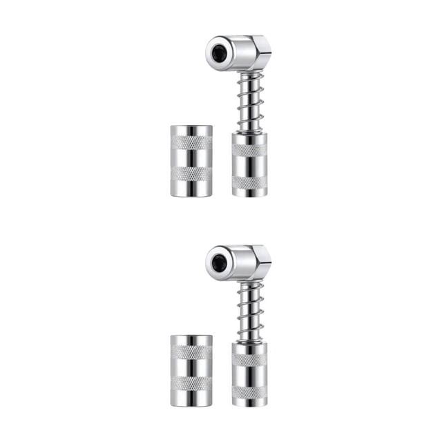 Riwesomey Adaptador de boquilla de grasa de metal eficiente y duradero para una fácil operación Adaptador de conector de grasa de 90 grados plateado boquilla de aceite de 90 grados 2piezas