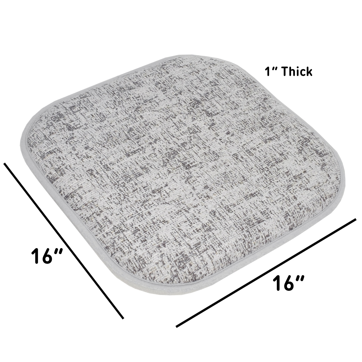 Broadway Memory Foam No Slip Back 16 x 16 Chair Pad Cushion 12 Pack - Blue-Black
