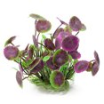 thumbnail image 2 of Walbest Plastic Leaf Plant Lotus Grass, Hiding Spot for Fish, Reptiles, Amphibians, Purple, 1Pc, 2 of 6