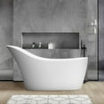 thumbnail image 2 of Rainlex 67" Freestanding Soaking Solid Surface Bathtub in White, 2 of 12