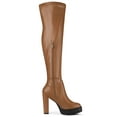 thumbnail image 3 of Unique Bargains Women's Platform Heels Chunky Heel Over Knee High Boots, 3 of 8