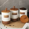 thumbnail image 5 of MOPOOR Kitchen Canisters for Countertop, Ceramic Coffee Canisters with Airtight Lids Food Storage Jars Sugar Container for Kitchen Counter Tea, Coffee Beans, Spice - Modern Countertop Decor ﻿, 5 of 5