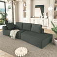thumbnail image 6 of 125'' Chaise Lounge Sofa, Modern Sleeper Sofa with Removable Pillows and Clean Lines, 2 Seat Chenille Daybed, 400LBS Capacity for Living Room, Office, 6 of 9