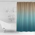 thumbnail image 2 of Ombre Texture Shower Curtain for Bathroom, Gradient Brown to Turquoise Teal Bath Curtain, Gradient Color Shower Curtain with Hooks Polyester Waterproof Home Bathtub Decor, 72 x 72 Inch, 2 of 6