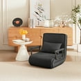 thumbnail image 3 of 5-in-1 Convertible Sleeper Chair Bed, Folding Sofa Bed with 5-Position Adjustable Backrest for Adults, Space-Saving Linen Futon for Small Spaces, Living Room, Office, Black, 3 of 18