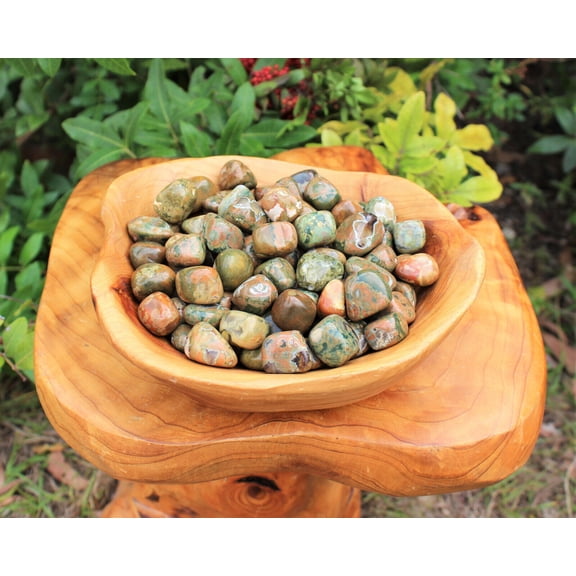 1 lb Bulk Rhyolite Tumbled Stones Crystal Healing Rainforest Jasper