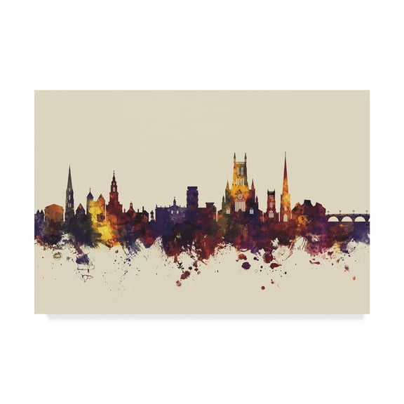Trademark Fine Art 'Worcester England Skyline III' Canvas Art by Michael Tompsett