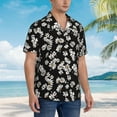 thumbnail image 5 of Balery Daisies Flowers Print Men's Hawaiian Shirts Short Sleeve Beach Shirt Relaxed Fit Vacation Button Down Shirts-X-Large, 5 of 9