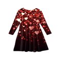 thumbnail image 4 of Abcomgle Long Sleeve Dress Girls 7-8 Love Heart Valentines Dresses for Girls Cute A-Line Long Sleeve T Shirt Dresses for Girls Cute Crewneck Swing Dress Outfits,, 4 of 4