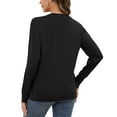 thumbnail image 6 of Uvplove Women's Long Sleeve Cardigan V-Neck Oufits Knit Button Down Casual Sweater,Black,M-3XL, 6 of 9