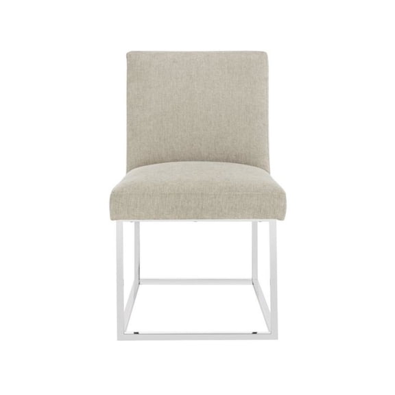 SAFAVIEH Couture Jenette Modern Velvet Solid Dining Chair, Taupe/Silver