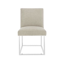 SAFAVIEH Couture Jenette Modern Velvet Solid Dining Chair, Taupe/Silver