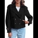 thumbnail image 1 of Chaqueta Gabardina Informal Holgada de Larga con Doble Botonadura y Solapa con Muescas para Mujer, con Bolsillos. Negro XXL, 1 of 8